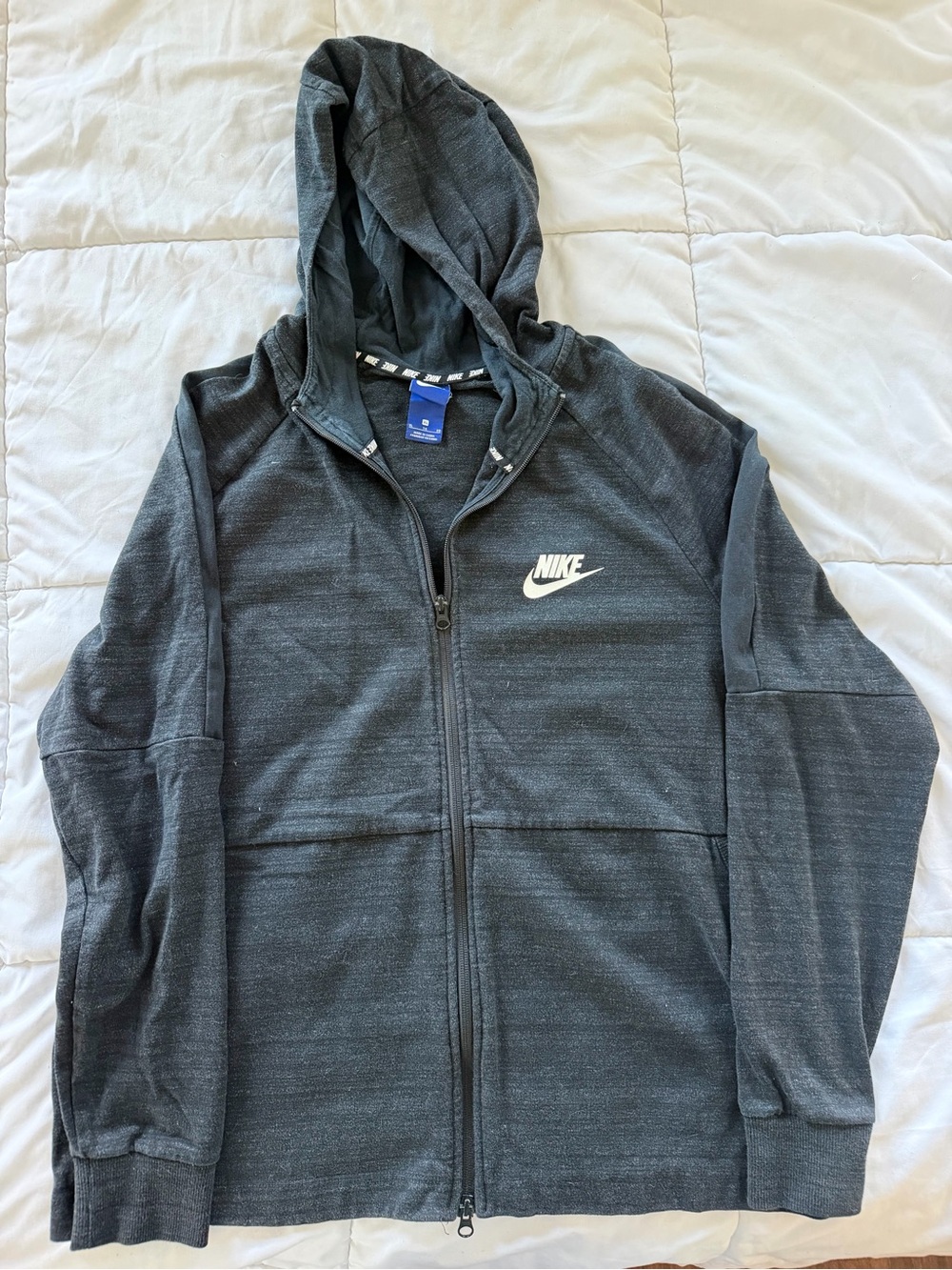 Nike Men's Dark Gray Full-Zip Hooded Performance Jacket
